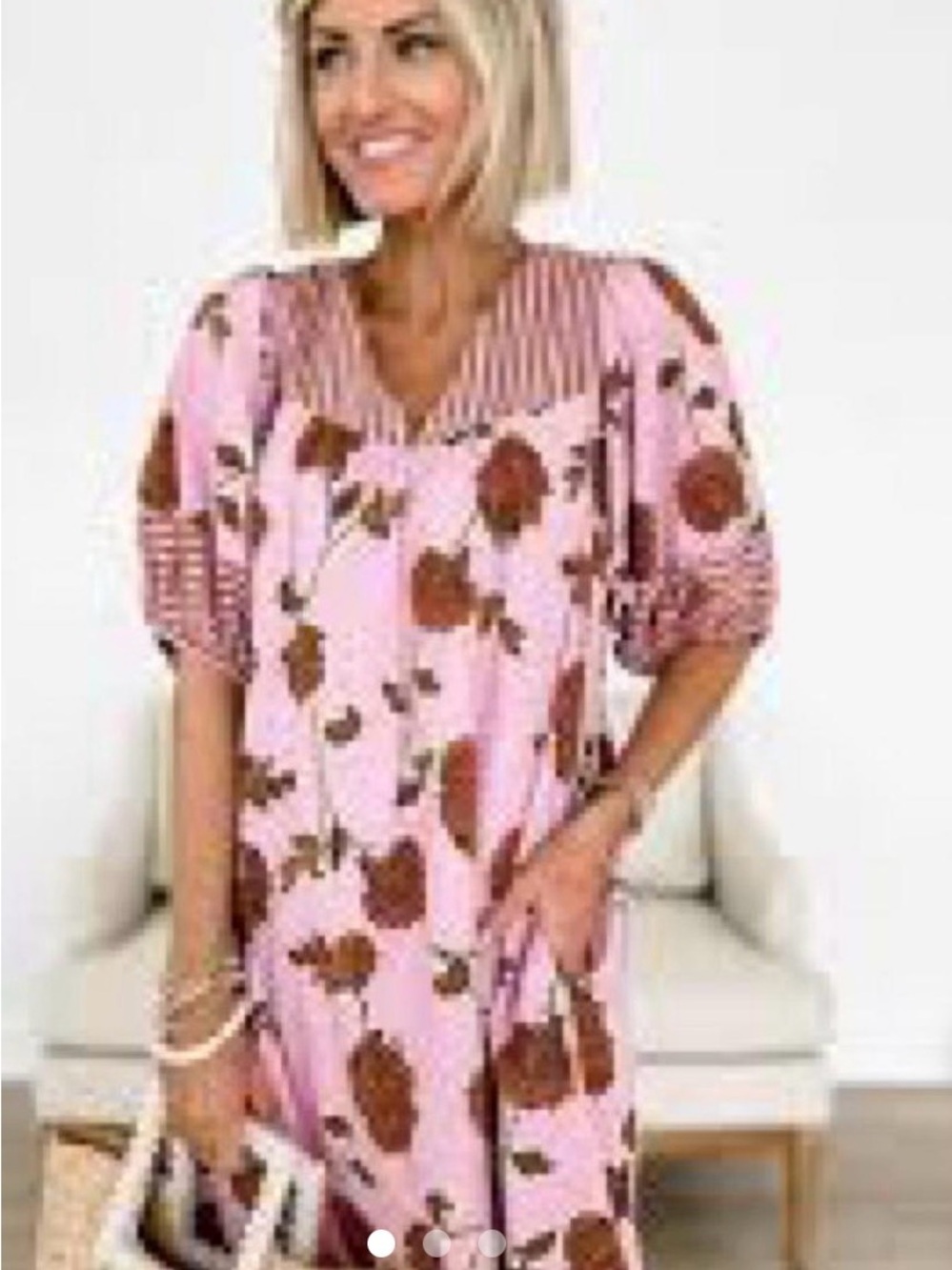 Knox Rose- Rose Floral Mini Dress with Tassel Tie size M Great for teachers